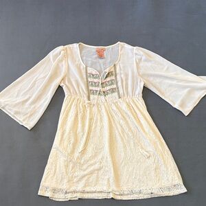 Flying Tomato Cream Blouse with Embroidered Detail